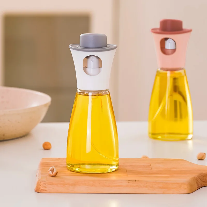 Push-Type Fuel Injector Seasoning Bottle Dust-Proof and Oil-Control Large-Caliber Barbecue Sprayer Olive Oil Spray Bottle