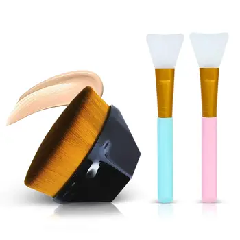 

Lokay Foundation Makeup Brush with Silicone Face Mask Brushes for Free Flat Top Kabuki Hexagon Foundation Brush