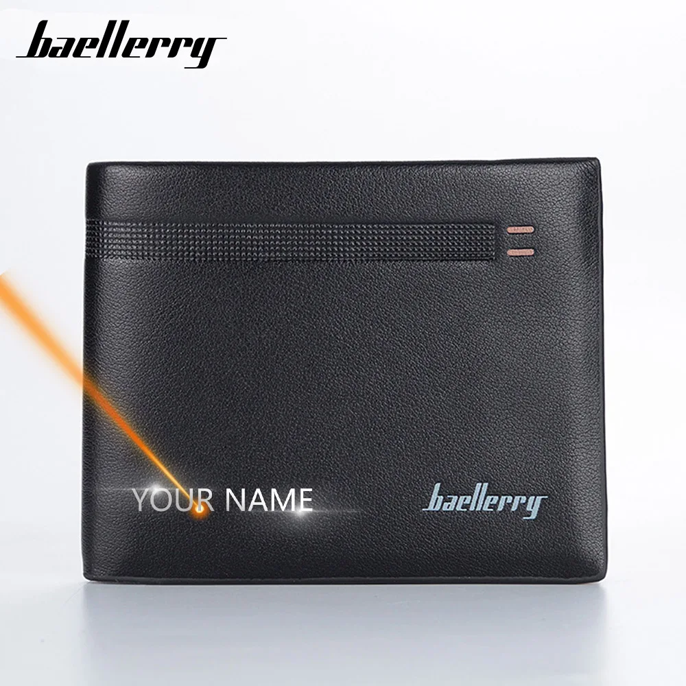 

2020 Men Wallets Short Name Engraving Top Quality Wallet For Men Card Holder Business Solid Male Thin Wallet Brand Carteria