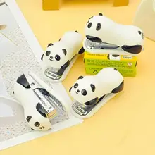 Модный набор степлеров с рисунком панды, бумажная офисная прищепка, скобы, необходимые товары, подарок для студентов