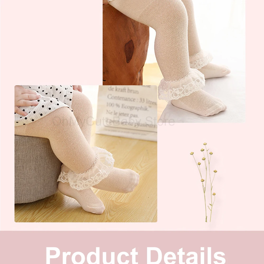 Baby Tights Infant Girl Newborn Kids Pantyhose Lace Bow Flower Hosiery Kids Stockings Summer Spring Autumn Mesh Tights Toddler