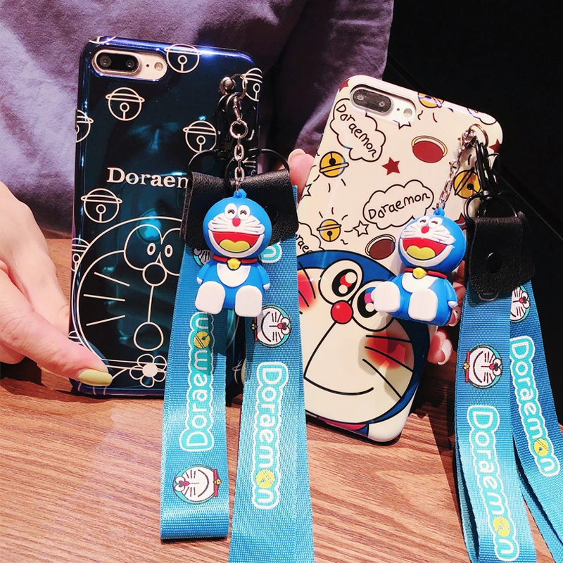 Стандарт Blu-Ray Doraemon мультяшный Мягкий силиконовый чехол с кронштейном шнурком на шею для samsung S10e S8 S9 Note 9 8 10 Plus A10s A20 A30 A50 A70