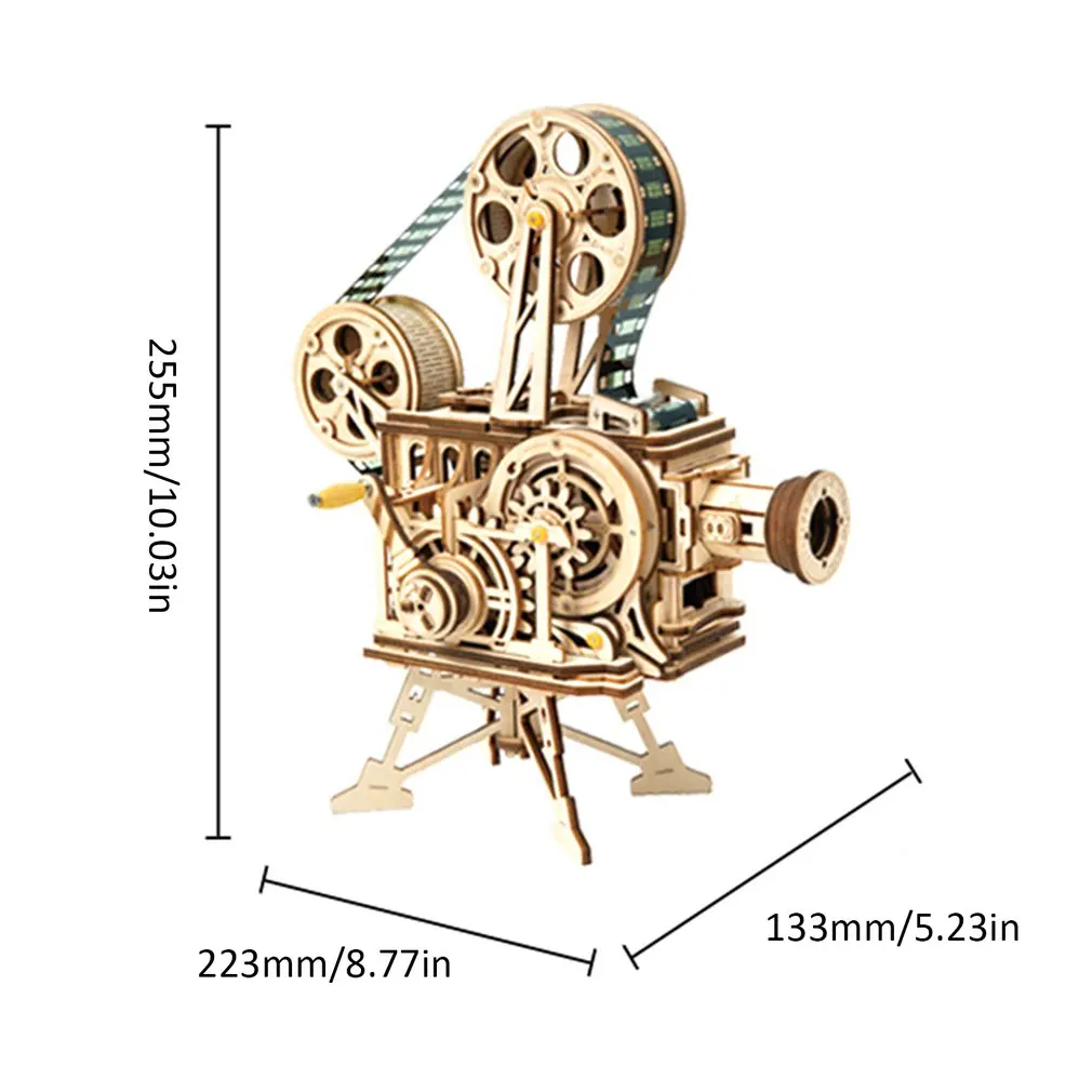 Рукоятка Diy 3D фильм проектор деревянная модель строительный комплект сборка Vitascope игрушка подарок для детей и взрослых
