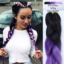1 упаковка 2" Джамбо Вязание косичками синтетические накладные волосы Yaki плетение волос оптом зеленый фиолетовый Омбре стиль аксессуары для волос