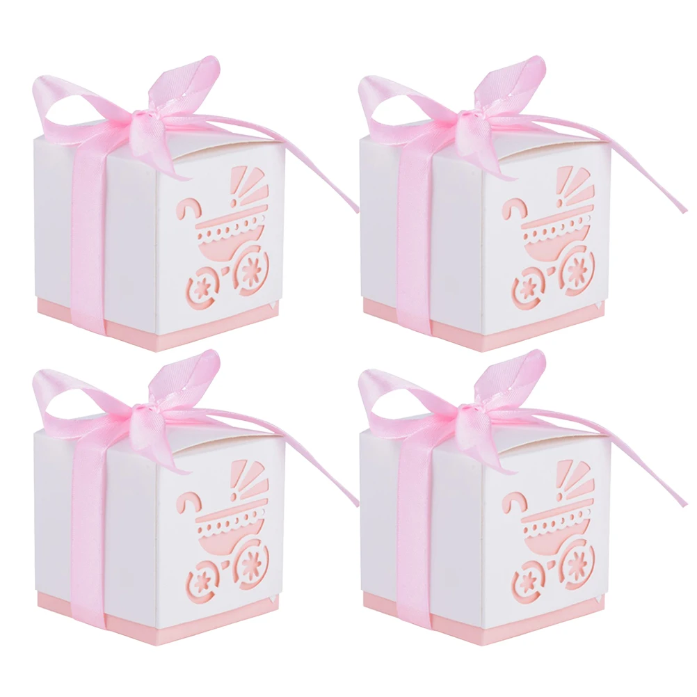 50 шт. подарочные коробки для сладостей для детских колясок, вечерние коробки для крещения