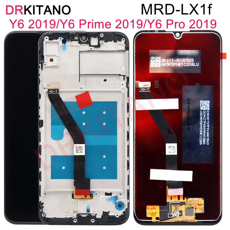 ЖК дисплей для HUAWEI Y6 2019 дигитайзер панель сенсорного экрана Huawei Prime с рамкой MRD LX1f