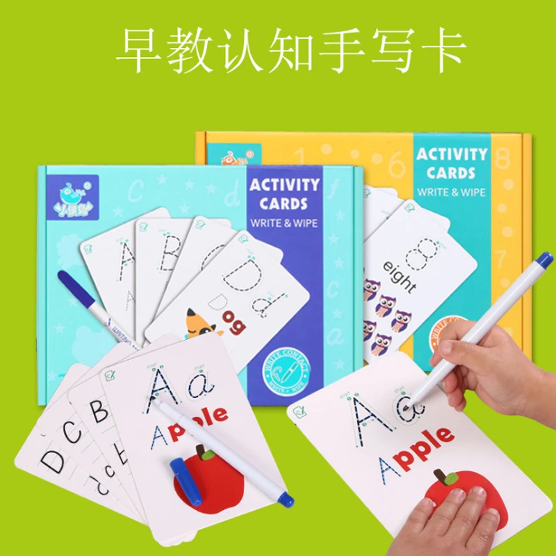 

Kids Educational Toy Rewritable Early Learning Recognize Uppercase Small Letters Cards Children Education Toys Alphabet Puzzle