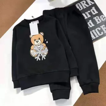 

2019 New Winter Bear Pattern Clothing Set for Boys Girl Kids Sport Tracksuit Tops+Trousers School Clothing Set Kidsfashion