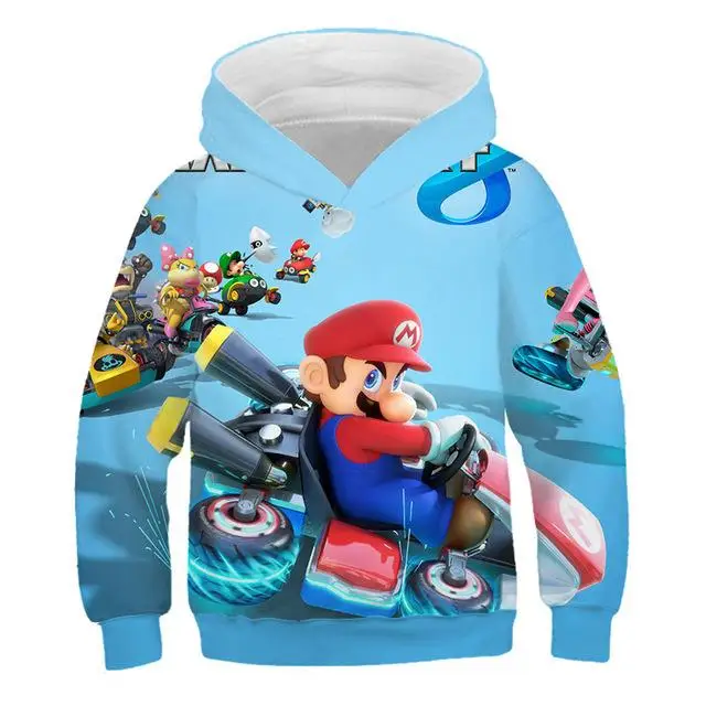 Гоночная Игра “Марио” Kart 8 Объёмный рисунок(3D-принт) детская одежда с персонажами из мультфильмов с капюшоном Марио серии игр со свитшотом, модная одежда для мальчиков и девочек с капюшоном - Цвет: TNT-942