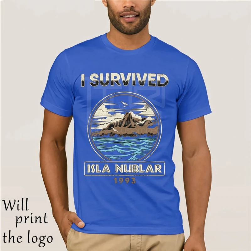 Isla Nublar 1993 t Camicia Park Maglietta Degli Uomini T-Shirt Nera Magliette e camicette Tee Abbigliamento In Cotone