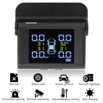 

AN-S07 Car TPMS Large Display Adjustable Angle Auto Tyre Tire Pressure Monitoring Tyre Temperature Alarm Warning System