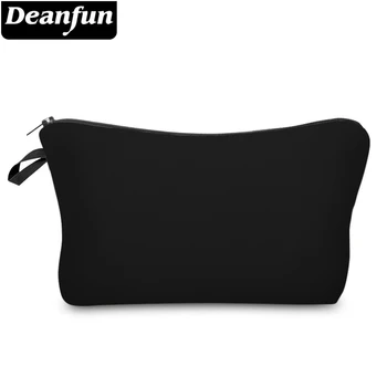 Deanfun 퓨어 블랙 소형 메이크업 가방, 방수 여성 선물 화장품 가방, 여성 보관 여행 가방, 51705