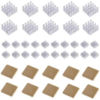

40pcs Raspberry Pi Aluminum Heatsink for Raspberry Pi 4 3 B 2 Model B+ Copper heatsink 3M 8810 Thermal Conductive Adhesive Tape