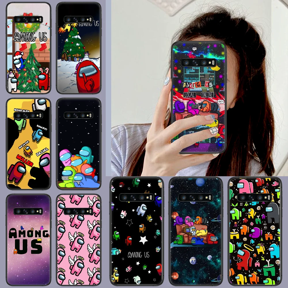 Among Us game Phone Case Cover Hull For Samsung Galaxy S 6 7 8 9 10 e 20 edge uitra Note plus black bumper pretty cover | Мобильные