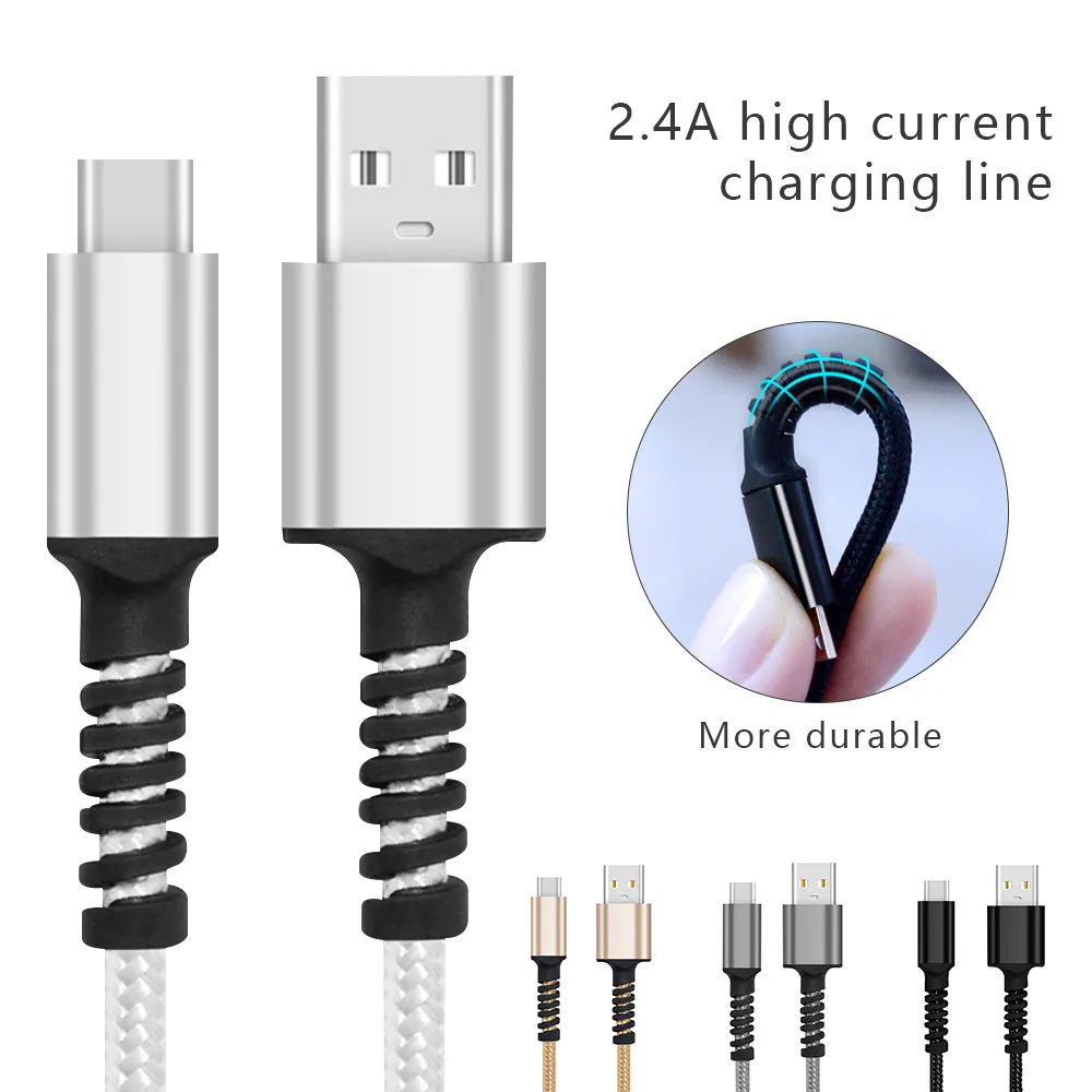 

KISSCASE 2.4A Micro USB Cable for Samsung Note 10 + Huawei Universal Nylon Braided Type-C Cable Fast Charger Micro USB Cables