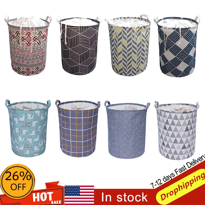 Складная корзина для хранения белья игрушек бочонок стоящей одежды ведро