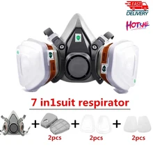 

Chemical Gas Mask k6200 Face Mask Protection Toxic Steam Filter Spray Paint Decoration Dust Mask Respirator Half Mask Fit Filter