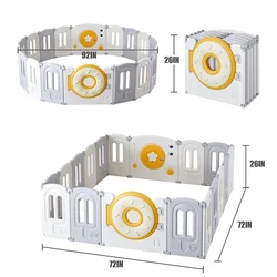 Clôture pliable pour enfants, 18 plaques, Center de jeu de sécurité pour tout petits, cour, forme réglable, Portable, Design 