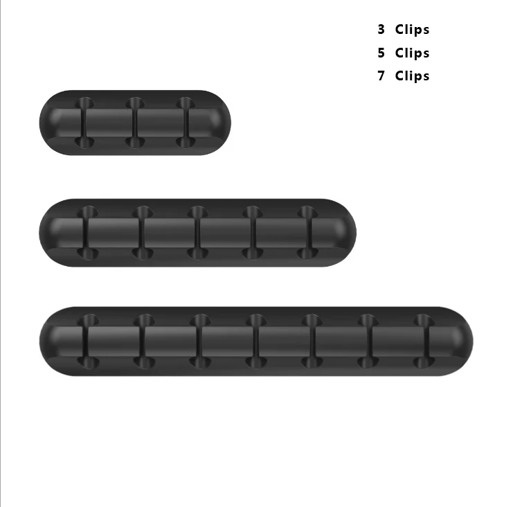 Black Силиконовый Кабельный органайзер, usb-держатель для кабеля, гибкий кабель для сматывания, управление, кабельные зажимы, держатель для мыши, клавиатуры, наушников, автомобиля - Цвет: Black