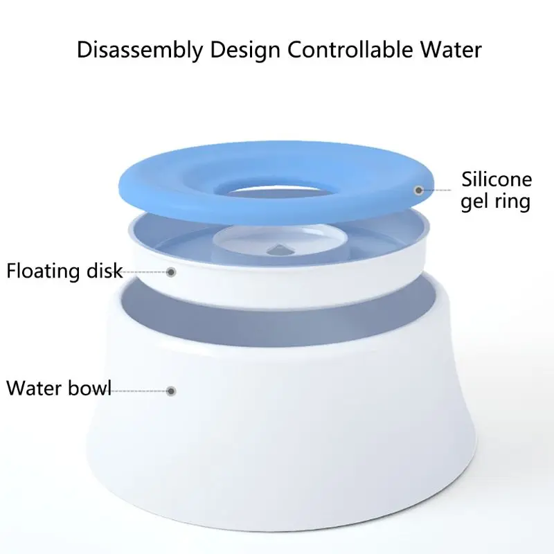 1200 ml Portable Detachable Pet Dog Buoyancy Water Bowl Splash Spill-proof Dust-proof Anti-choke Dogs Cat Drinking Bowls 090C