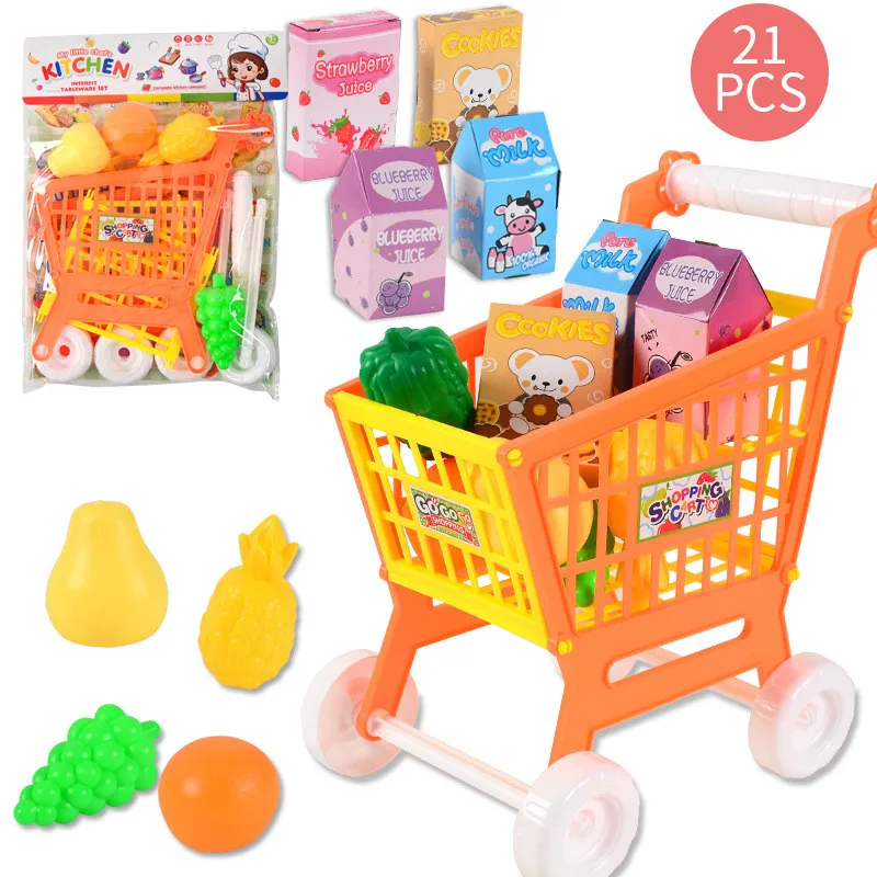 

Baby Toys Shopping Cart Fruits And Vegetables Pretend To Play Children Kids Educational Toys Juguetes educativos