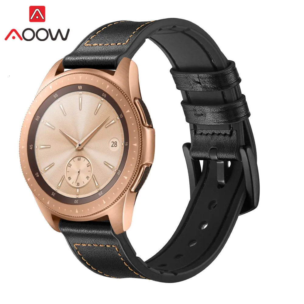 20 мм 22 мм силиконовый ремешок из натуральной кожи для samsung Galaxy Watch 42 мм 46 мм gear S3 S2 спортивный сменный Браслет ремешок