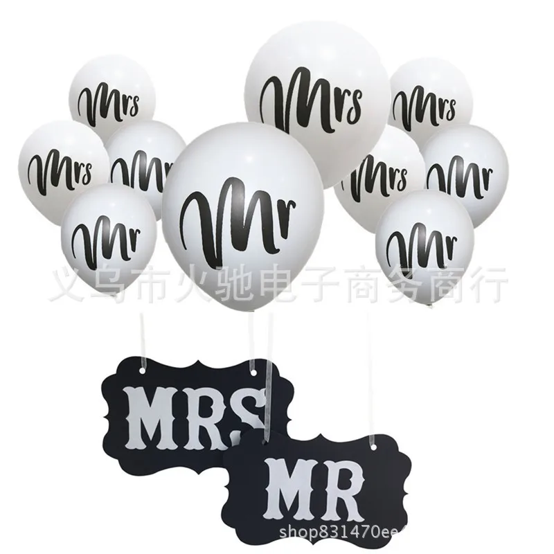 Aliexpress Amazon стиль только что замужние резиновые воздушные шары MR's Balloon Cross Border
