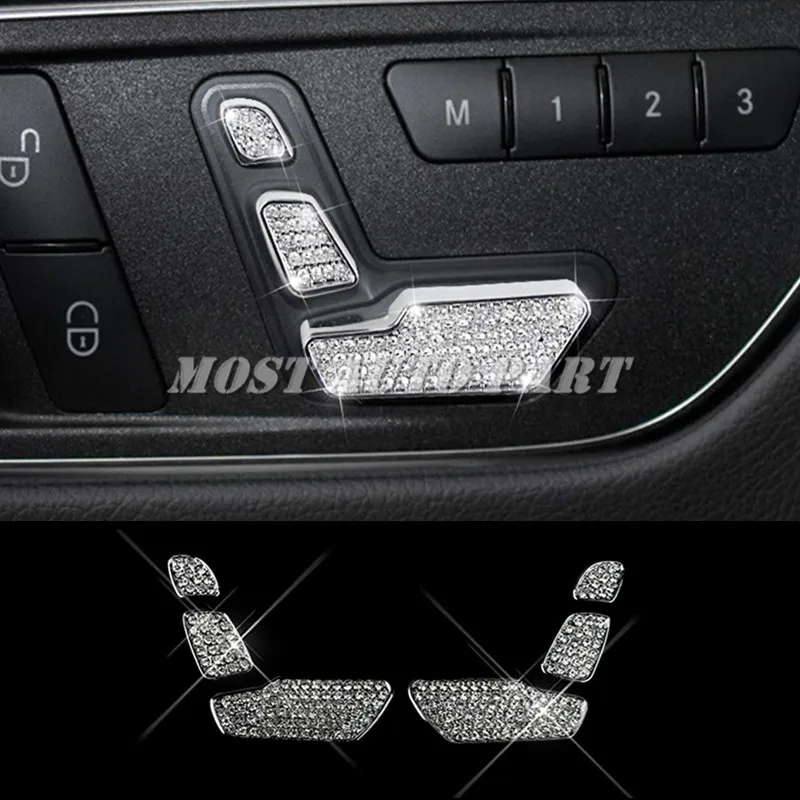 Стразы стильная Кнопка регулировки сиденья Накладка для Benz E Class Coupe W207 C207 2009-2016