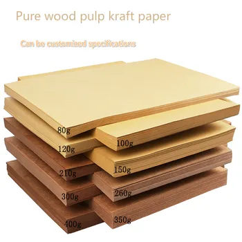 

50/100 Sheets / Pack A4 Kraft Paper for Self-adhesive Laser Inkjet Printer Thick Paperboard Cardboard Handmake Card Making Paper