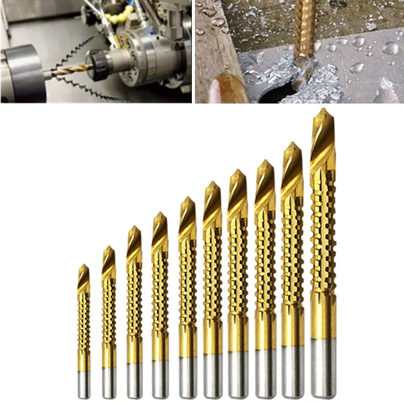 Gold High Speed Steel 4241 Drill Bit Set Carpentry Coated Sawtooth Bit Saw Drill Bits Portable Rotary Tools Tool Parts Gold High Speed Steel 4241 Drill Bit Set Carpentry Coated Sawtooth Bit Saw Drill Bits Portable Rotary Tools Tool Parts