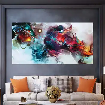

3 Sizes Abstract Colorful Canvas Paintings Wall Art Picture Poster Unframed Hanging Paintings Kit Home Decoration Accessories