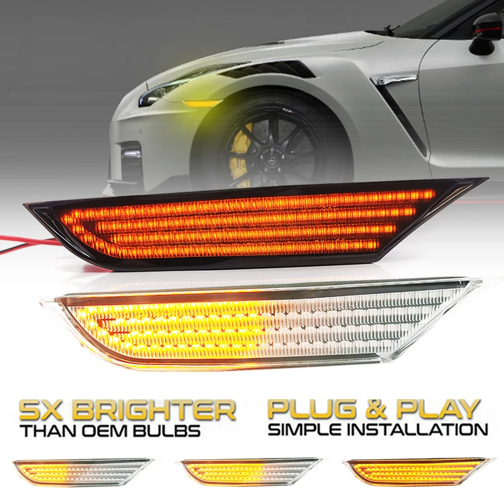 2pcs Led Dynamic Side Marker Turn Signal Sequential Blinker Car Lights