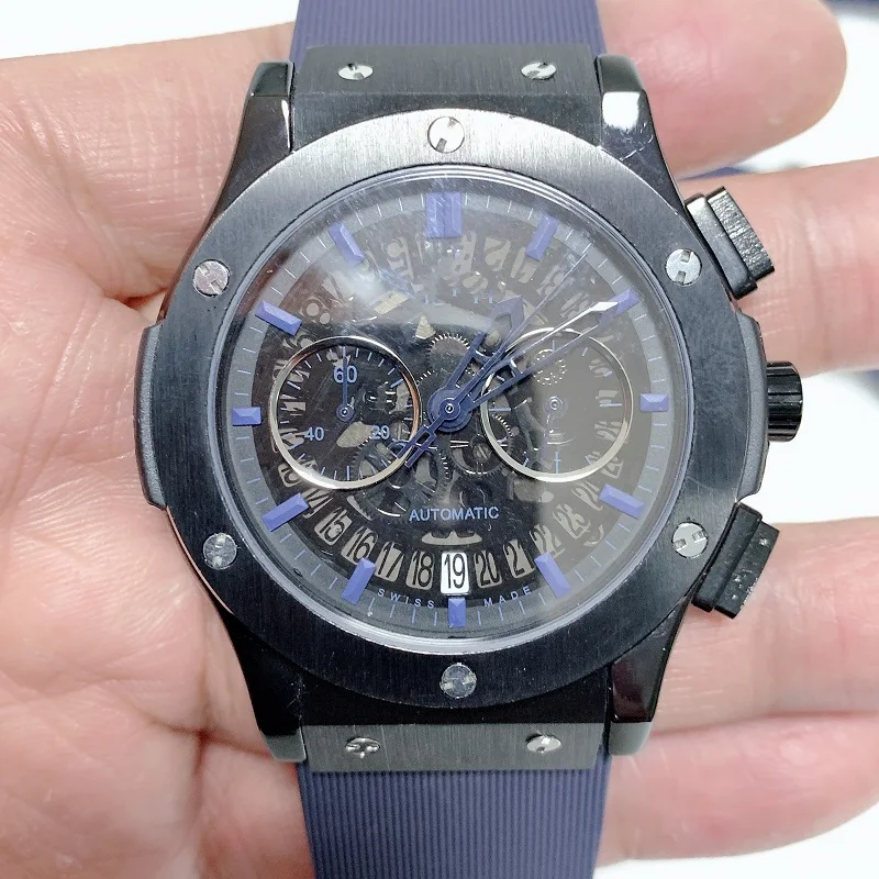 

42MM Watch men quartz chronograph Stainless steel case Japan VK timing multi-functional quartz wristwatches