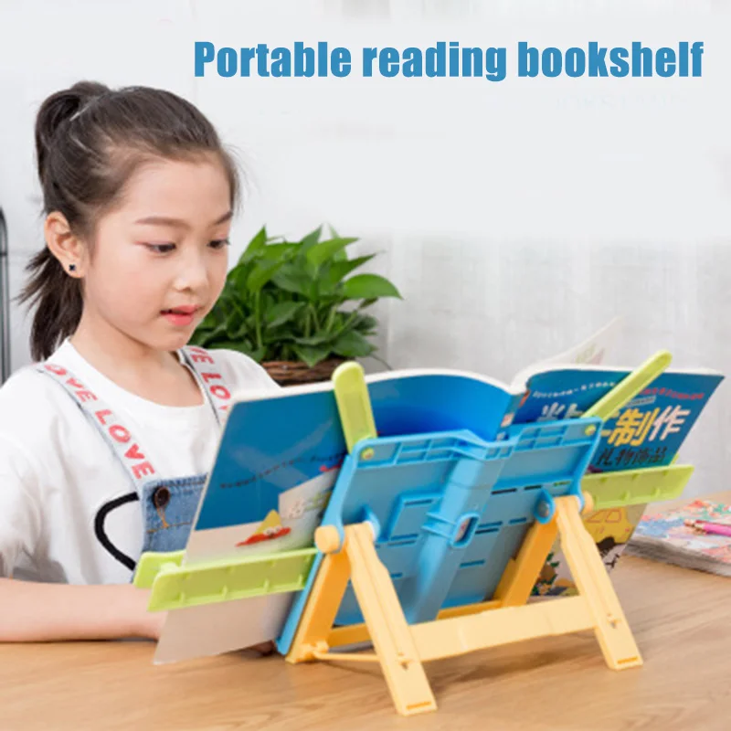 

Hot Adjustable Anti-myopia Bookends Portable Reading Rack Shelf for Children Stationery Student L99