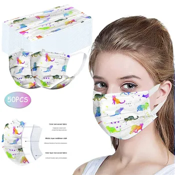 

In Stoct Cartoon Kids Disposable Mask 3 Layer Child Filter Hygiene Thicken Children's Face Mouth Mask Earloop Fast Delievry