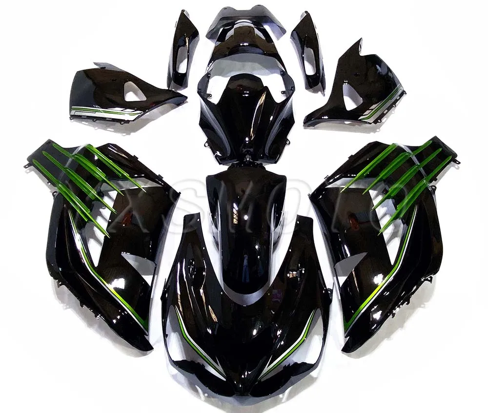 Абсолютно АБС механические литья под давлением Обтекатели ZX-14R 2012 2013 Черный Кузов обтекатель комплект ZZR1400 12, 13, 14, 15 лет