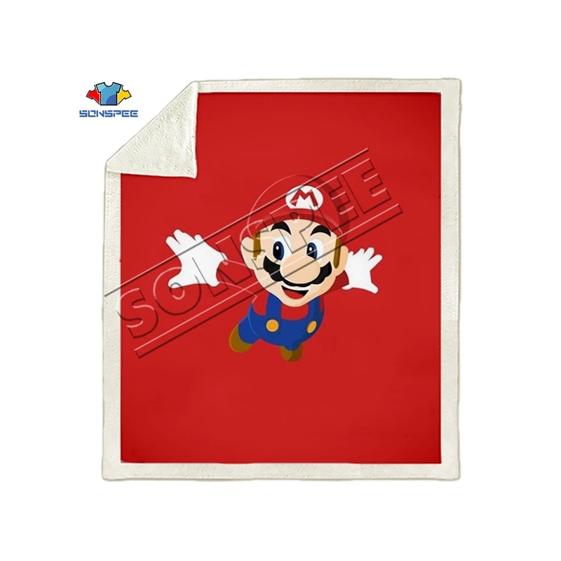 10 Mario Bros диван в стиле аниме, молодежное постельное белье с рисунком, набивное одеяло, покрывало для мальчиков и девочек, одеяло для путешествий, диван, одеяло Mario - Цвет: 10