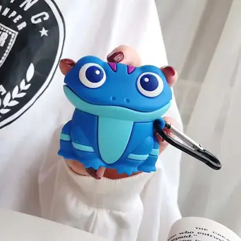 

Anti-lost Cartoon Frozen 3D lizard earphone case for AirPods 1 2 charge box soft silicone headphone cover for airpods 2 1 coque
