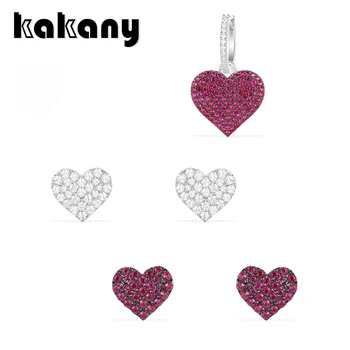 

Kakany New Original High-quality 1: 1 Heart Earrings With Shiny Zircon Inlaid Monaco Style Ladies Fashion Romantic Accessories