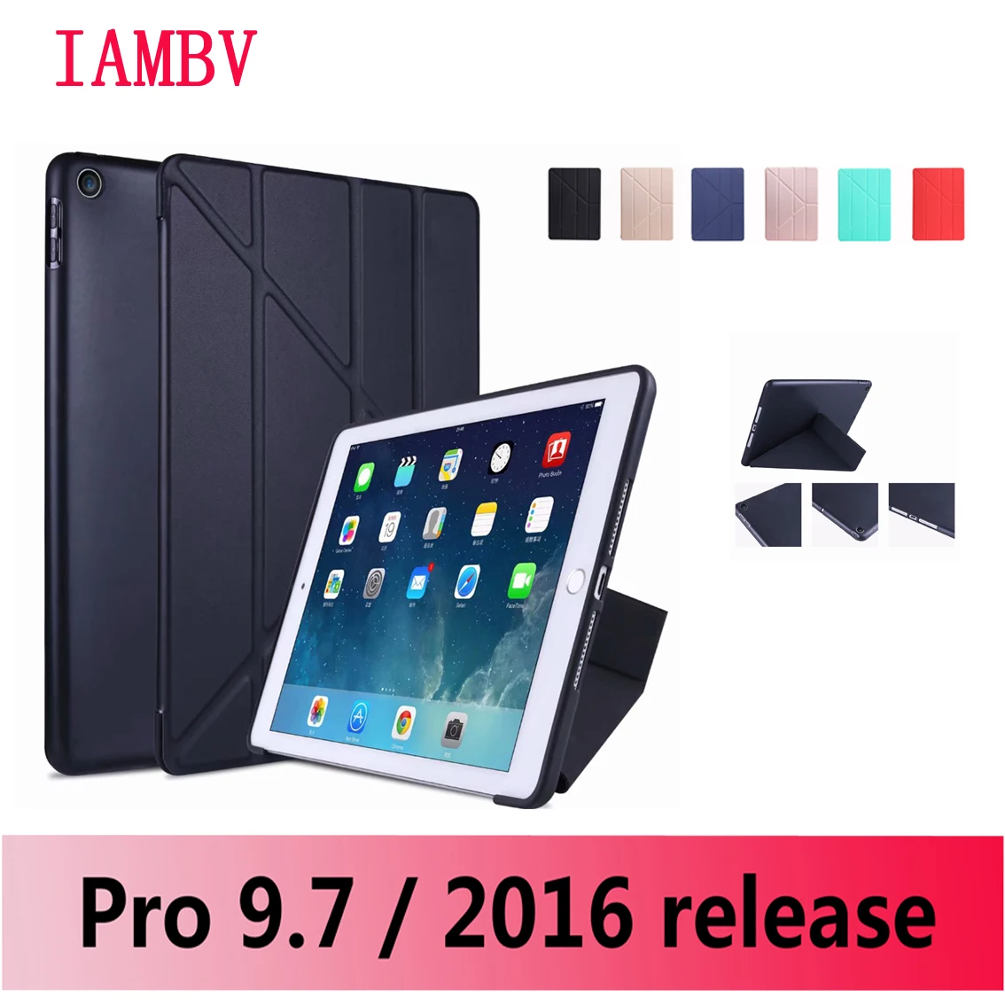 Для iPad Pro 9 7 дюйма (2016) мягкий силиконовый умный чехол-накладка из ПУ кожи для