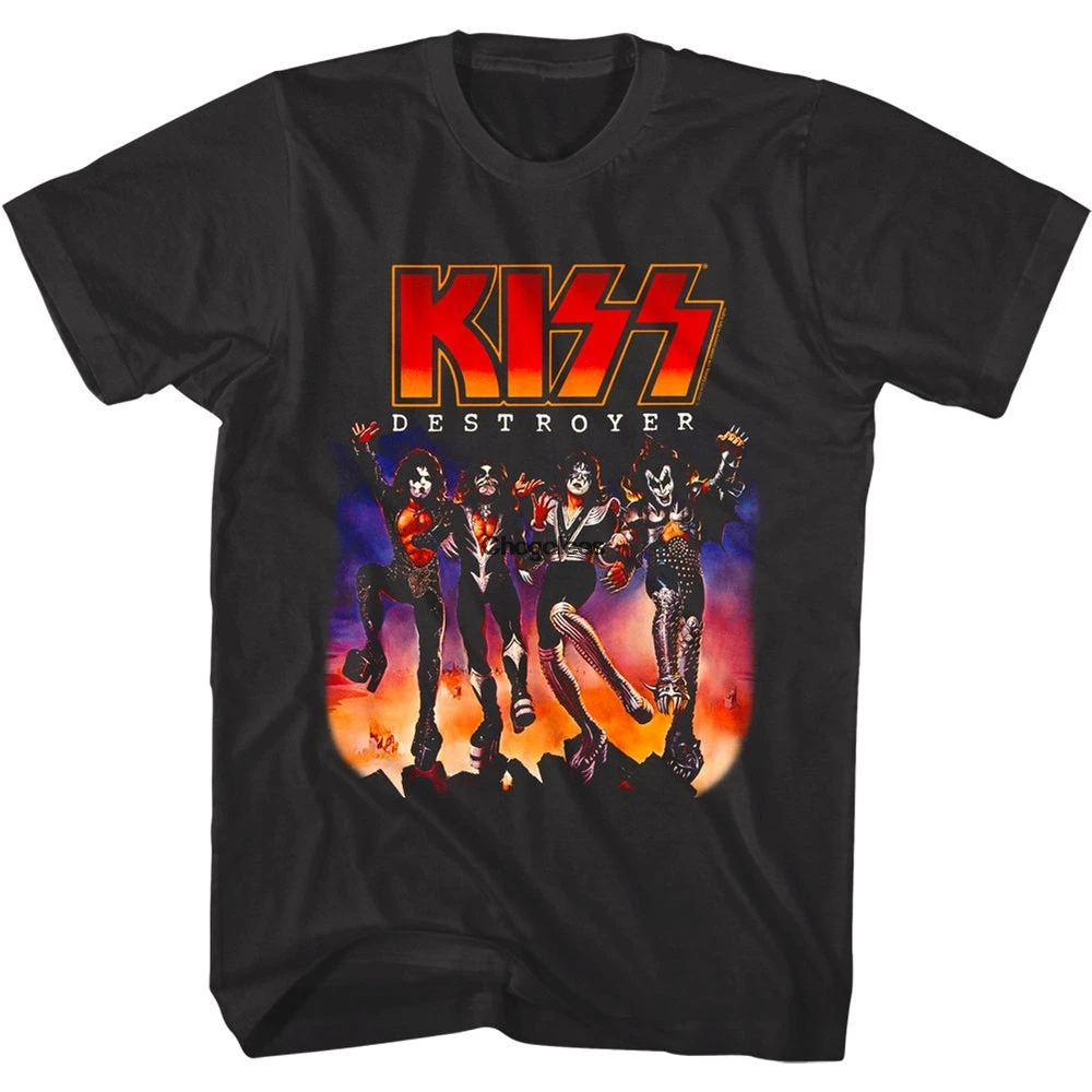 Мужская футболка Kiss s черная с изображением обложки альбома Разрушителя NYC