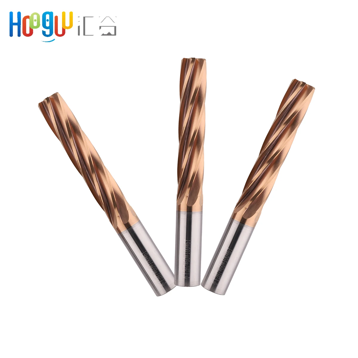 Reamer HRC60 Carbide H7 4 Flutes 100mm High Precision Straight Shank Spiral Machine Reamer Coating Bronze