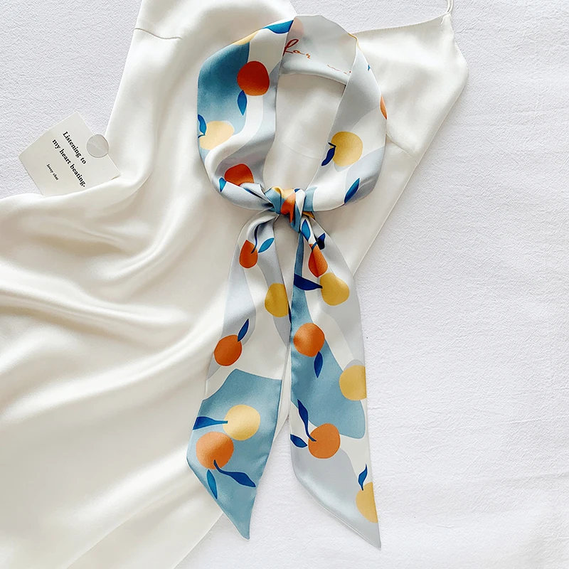 

Женский Длинный шарф Luna & Dolphin, оригинальный узкий шарф-повязка с фруктами, 100x6 см