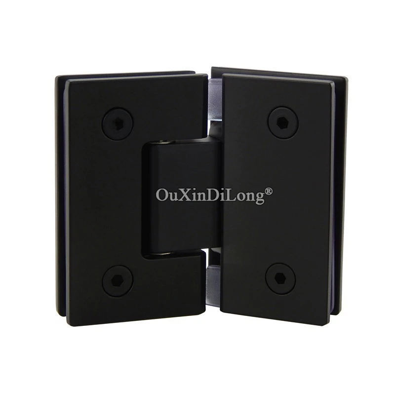 

HOT 2PCS 304 Stainless Steel Frameless Shower Glass Door Hinges 135 Degree Glass to Glass Fixed Clamp Holder Brackets Dumb BlacK