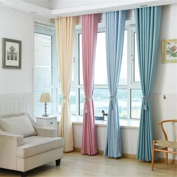 

Solid Color Blackout Window Curtains For Living Room Bedroom Custom Made 4 Color Soft Hand Feeling Window Treatments