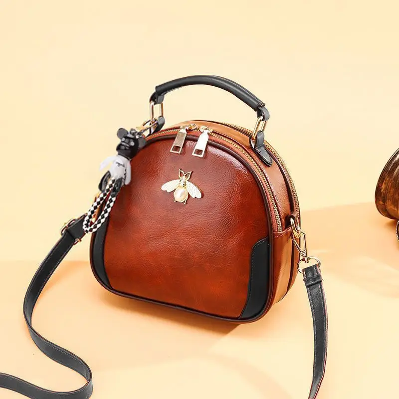

Cool Small Bee Bag Women's 2019 New Style Korean-style Versatile Handbag Retro Elegant Crossbody Bag round Bag