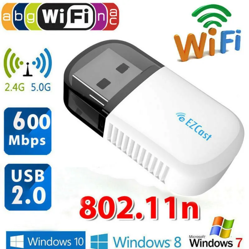 Двухдиапазонный 2 4 ГГц 5 WiFi адаптер USB беспроводной 802.11ac/a/b/g/n Dongle 600 Мбит/с |