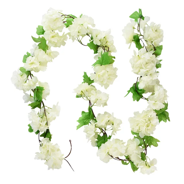 180cm Fake Ivy Wisteria Flowers Artificial Plant Vine Garland for Room Garden Decorations Wedding Arch Baby Shower Floral Decor 230cm G01