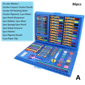 

86 Pcs/set Children's Painting Gift Student Stationery Combination Art Learning Watercolor Pen Brush Stationery Set