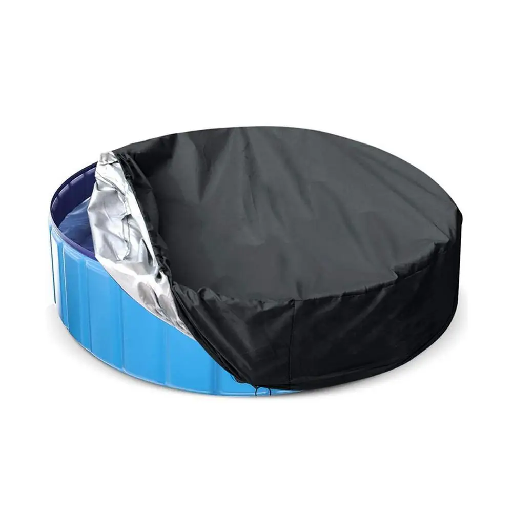 

Foldable Swimming Pool Covers Round Kiddie Waterproof Dust Cover Mat Swimming Bath Pool Accessories